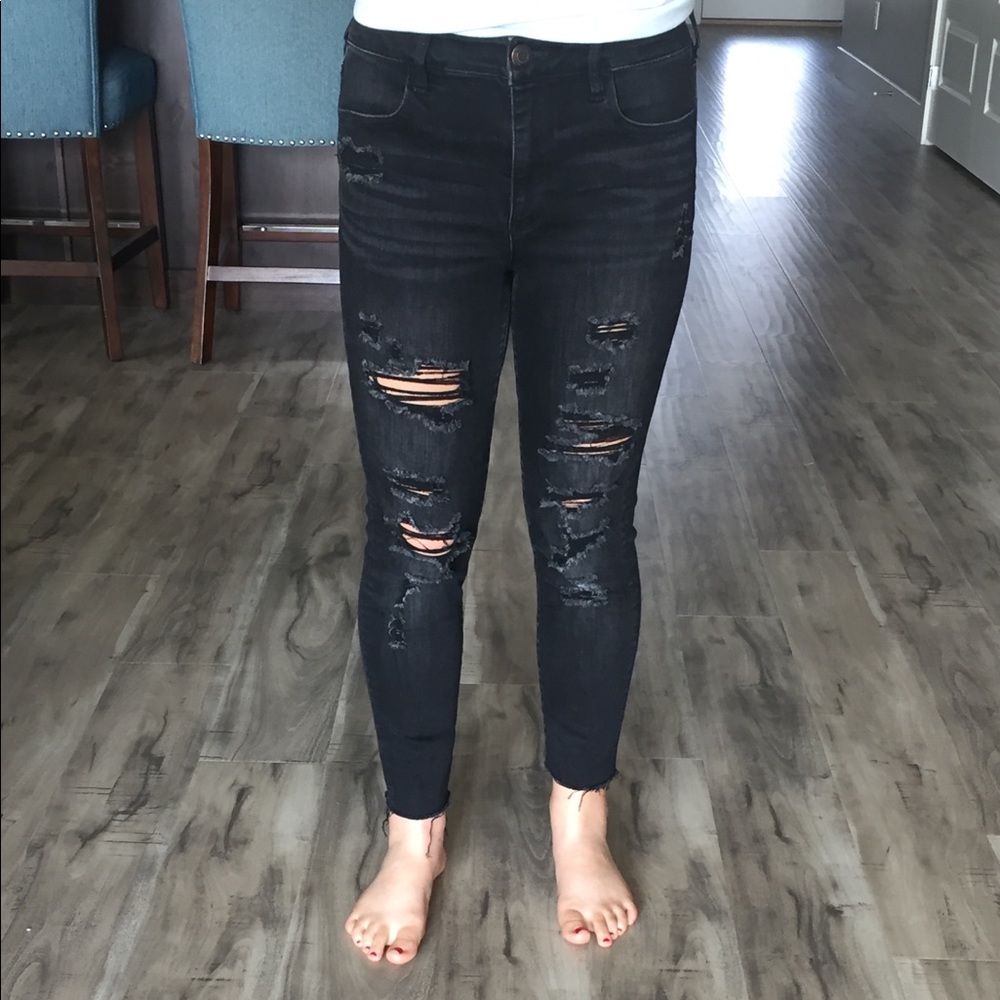 American Eagle Distressed Black Jeans